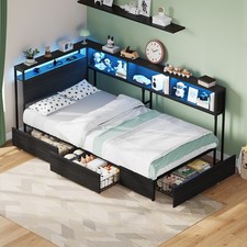 Corner Twin Bed Frame with 3