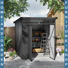 Outdoor Garden Shed with Windows Double Door Tool Shed Patio Storage Shed 6 x6ft