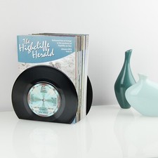 Vinyl Record Bookends Pair  7"