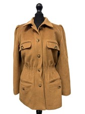 Vintage VALENTINO MISS V Beige Brown Wool Single Breasted Jacket 42 8 ZZ5 