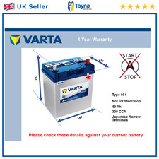 Car Battery A14 Varta 054 330A