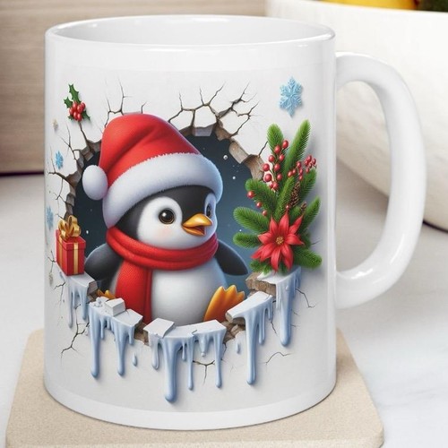Christmas baby penguin mug - christmas,