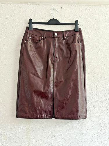 Fauxleather skirt maroon - skirt,