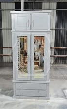 HANDMADE AYLESBURY DOUBLE MIRRORED WARDROBE WITH TOPBOX GREY (NOT FLATPACKED)