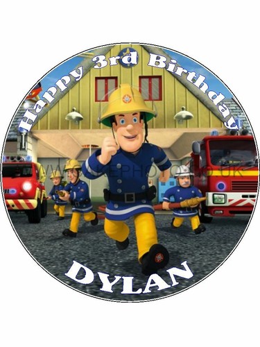 Fireman sam edible - fireman, icing