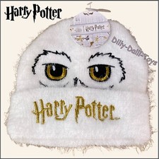 Harry Potter Hedwig Owl Fluffy Beanie Knitted Hat Winter Knit White Girl Boy NEW