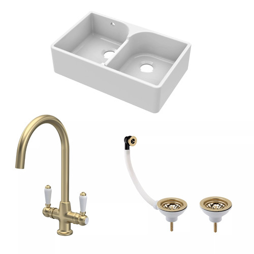 Traditional fireclay kitchen - traditional,