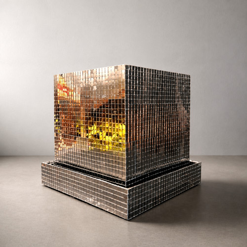 Mirror cube disco - disco, ball