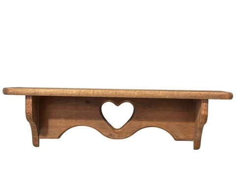 Vtg wood heart wall shelf - wall,