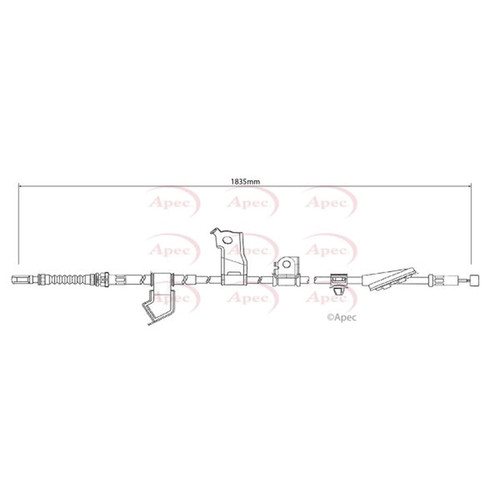 Apec handbrake cable left rear - apec,