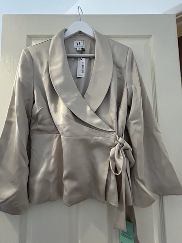 Champagne satin jacket - champagne,