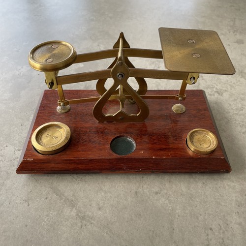Vintage brass postal - brass, scales