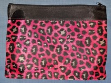 Pink leopard skin coin bag purse makeup