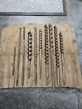 Collection Of Vintage Woodworking Long Auger Bits Brace Bits Ridgeway Gilpin...