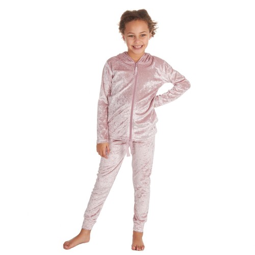 Girls velour tracksuit crushed - girls,