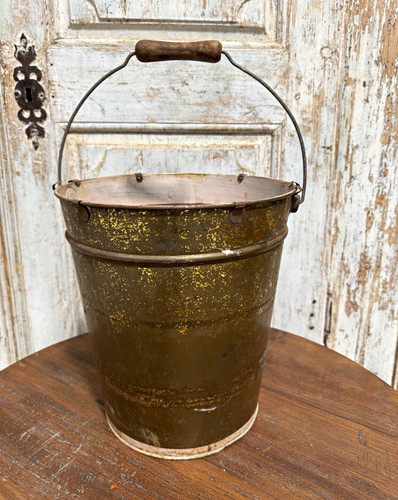 Vintage metal bucket planter - vintage,