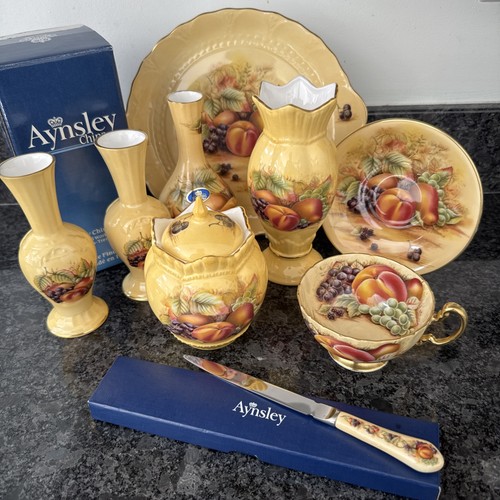 Aynsley orchard gold vases - aynsley, x