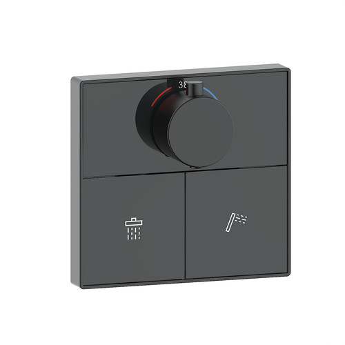 Matt black push button - black,