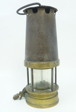 Patterson Of Gateshead Type B1 Brass And Steel Miners Oil Lamp 27cm Tall  #D3
