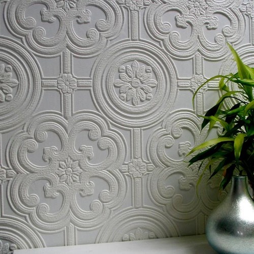 Embossed paintable wallpaper - paintable,