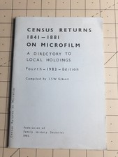 Census Returns (1841-1881) on Microfilm Fourth Edition 1983 PB Book Booklet