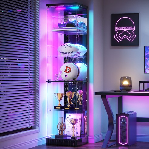 Tier glass display cabinet - 5-tier,