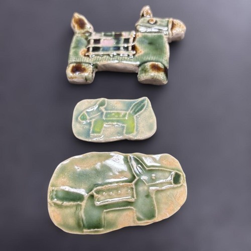 Ceramic horse figurines set - ceramic, of