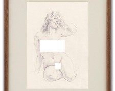 Australian Art Deco Drawing portrait female nude erotic Norman Lindsay Pinup