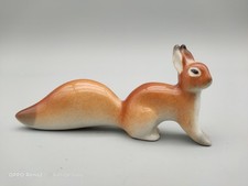 Vintage Lomonosov Red Squirrel Figurine Porcelain Ceramic USSR stamped Rare