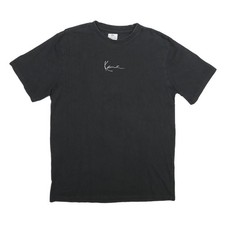 KARL KANI Mens Black M Cotton Graphic T-Shirt Short Sleeve Crew Neck Urban Style