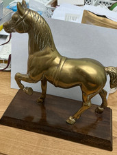 BRASS HORSE Statue on stand
