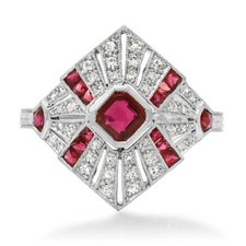 Ruby Lab Created Diamond  Ring