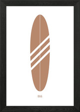 Egg Surfboard Framed Wall Art Poster Canvas Print Picture