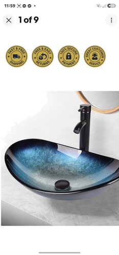Bathroom sink glass - glass, vessel