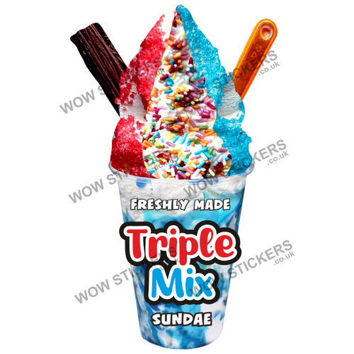 Triple mix ice cream - triple, sundae