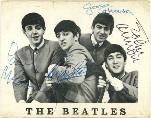 Beatles fan club card - club, signed