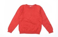 DPAM Boys Orange Round Neck Cotton Blend Jumper Size 8 Years