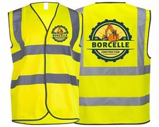 Custom Image Logo Hi-Vis Vest Safety Reflective Waistcoat Personalised Workwear