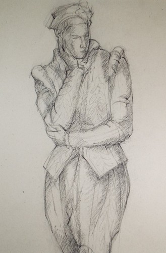 Pencil drawing figure in - drawing, 'figure