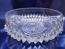 Beautiful Vintage / Retro Pressed Cut Glass Clear Crystal Fruit Bowl