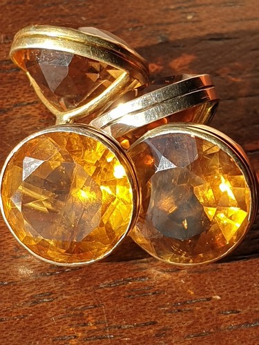 Antique gold cufflinks citrine - antique,