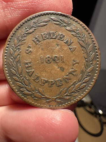 Halfpenny 1821 helena - halfpenny, st