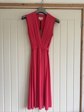 Pink BNWT Size 12 Phase Eight Sleeveless Occasion Dress, Pleated Front, Tie Belt
