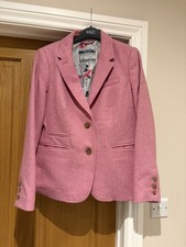 JOULES Tweed Jacket Pink UK 14 PORTMAN Blazer Country Hacking Riding