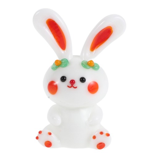 White glass bunny decorative - bunny,