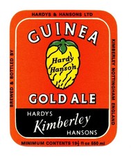 England - Vintage Beer Label - Hardys & Hansons, Kimberley - Guinea Gold Ale