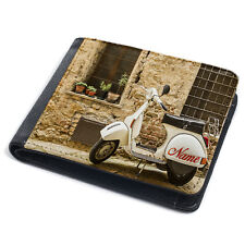 Personalised Scooter Wallet Bi Fold Card Holder Mens Custom Text Birthday Gift
