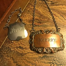 vintage decanter tags antique