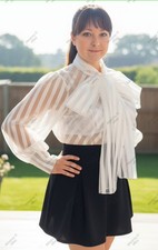 Sheer White Chevron Stripe