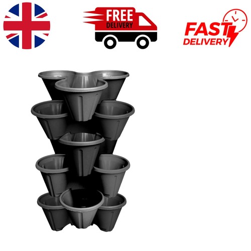 Durable black plastic stacking - black,